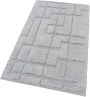 Tappeto Bagno Puro Cotone Morbido 3D Camera Sendiletto Elegante Lavabile Grigio 55x90 cm