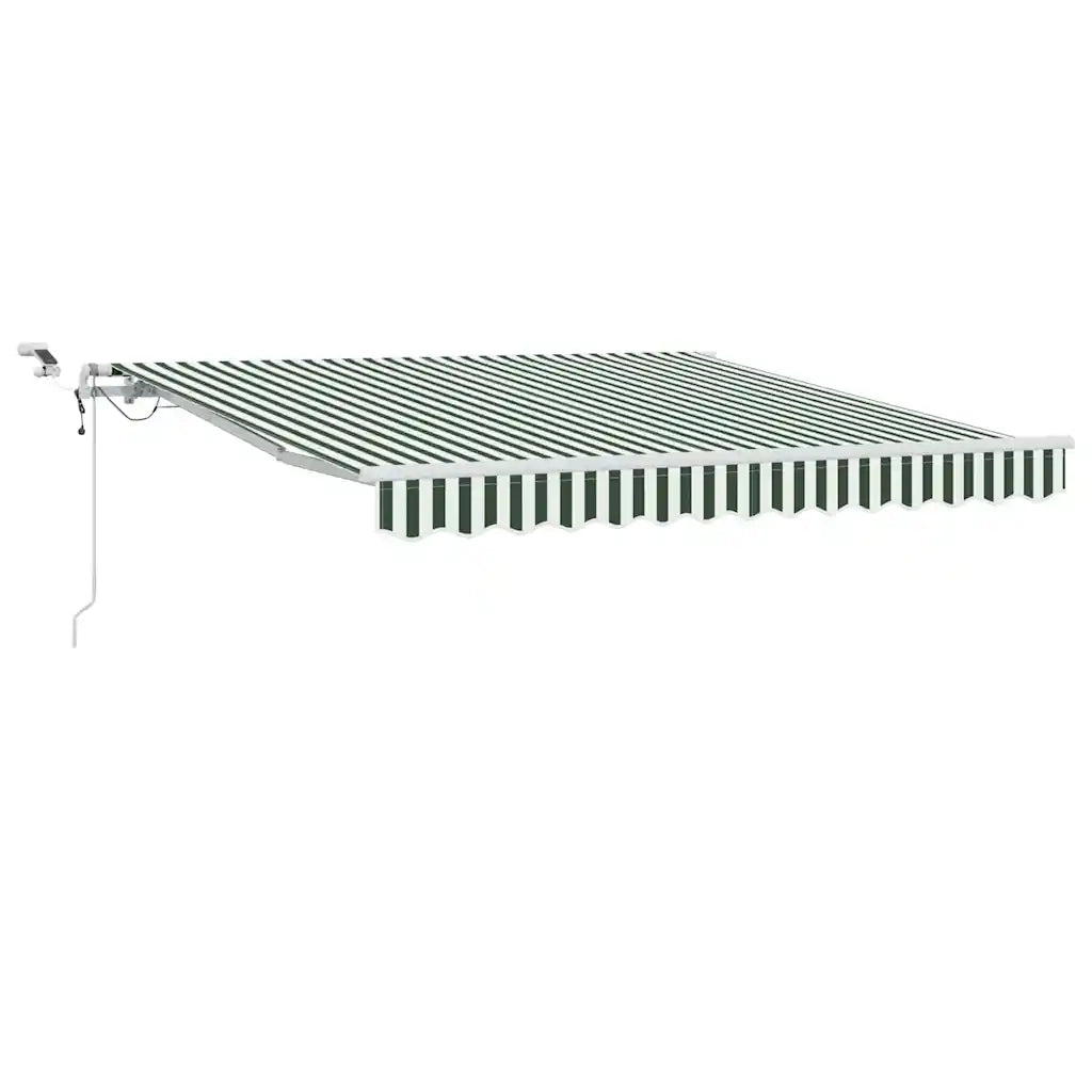 Tenda Retrattile Verde e Bianco 350 x 250 cm
