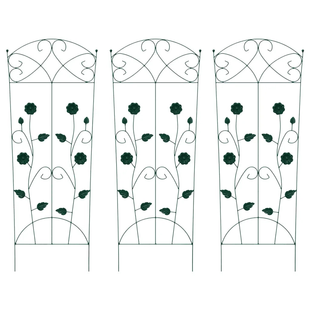 Recinzione per Giardino 3 pcs Verde 110,5 x 42,5 cm Acciaio