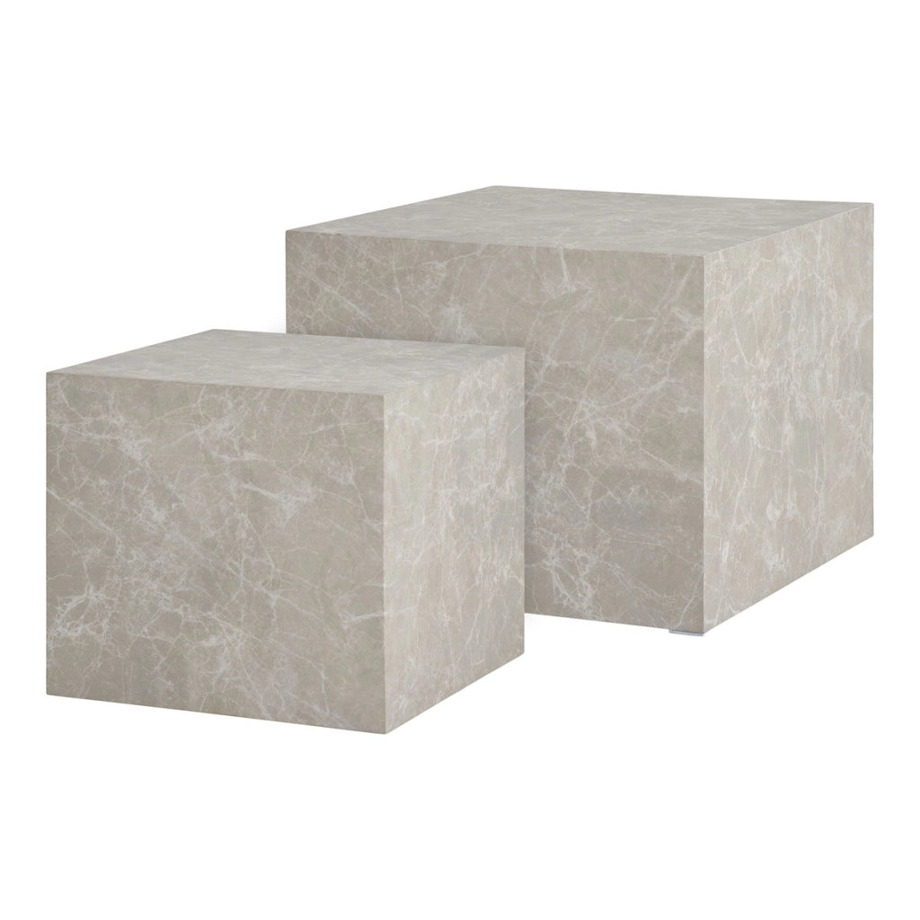 Set di Tavolini Prague, Grigio, MDF, 40x40x36 cm
