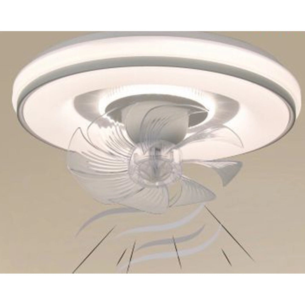Trade Shop - Plafoniera Soffitto Con Ventola Lampada Ventilatore Luce Led 3200k-6500k Ip20 33245 -