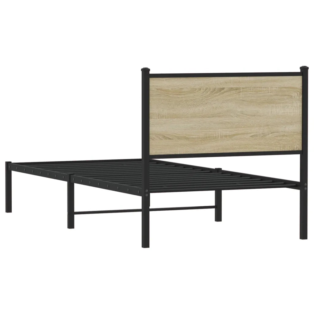 Giroletto senza Materaso in Metallo Rovere Sonoma 90x190 cm 4007708