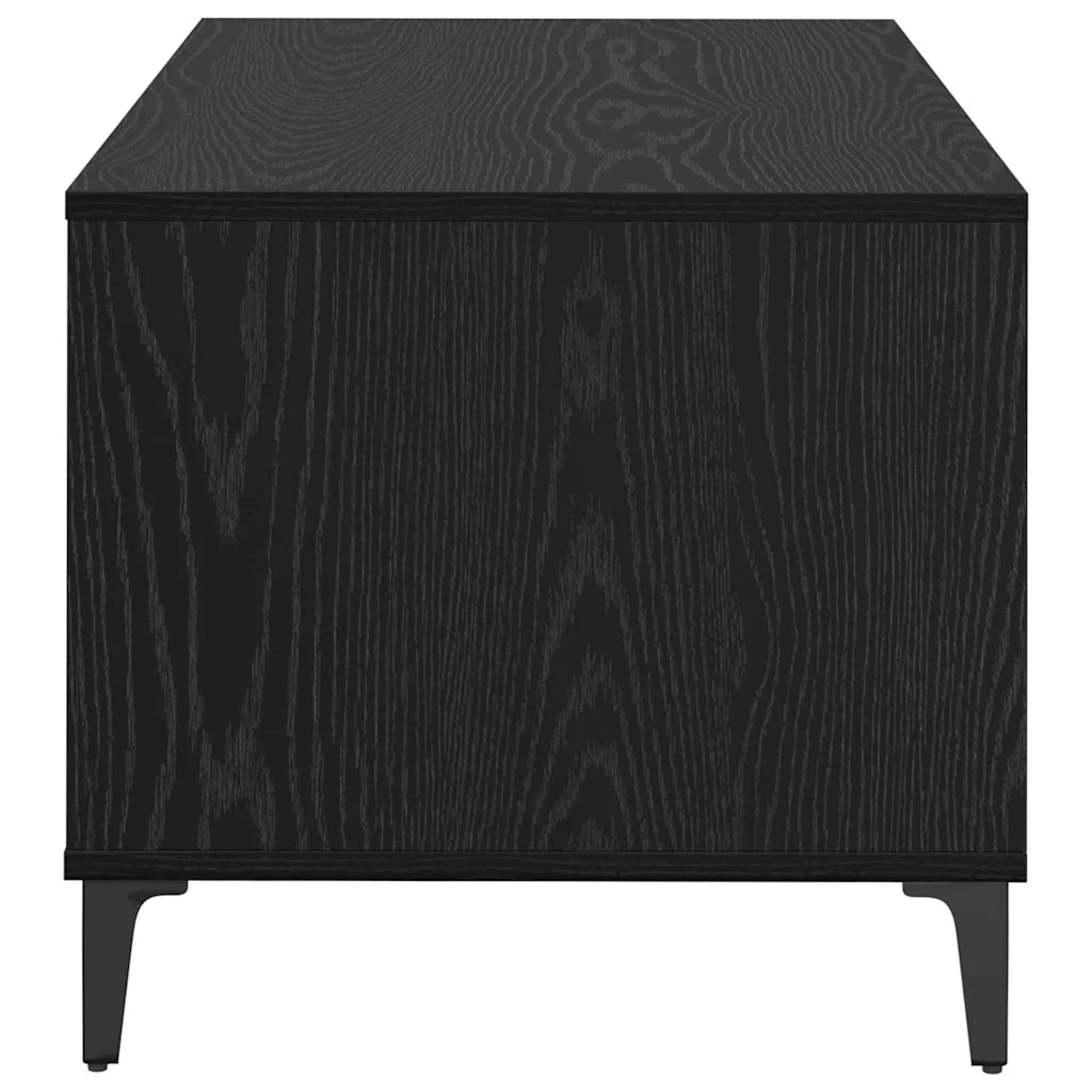 Tavolino da salotto con cassetto Rovere Nero 90 x 49 x 45 cm