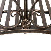 Ponticello da Giardino Vintage con Elementi Floreali, in Metallo, 99x68x53cm, Nero