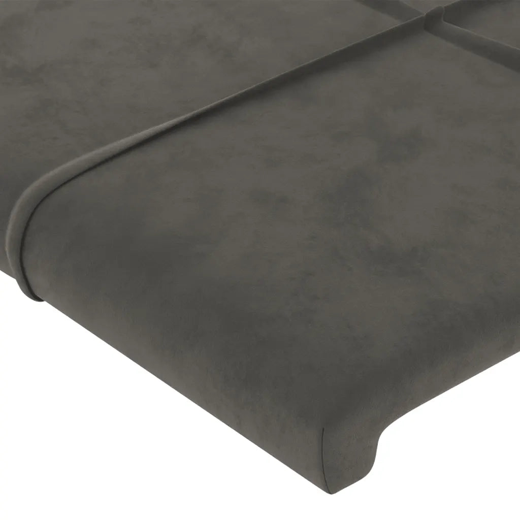 Testiera | Testata ad Orecchio Grigio Scuro 103x23x78/88 cm in Velluto