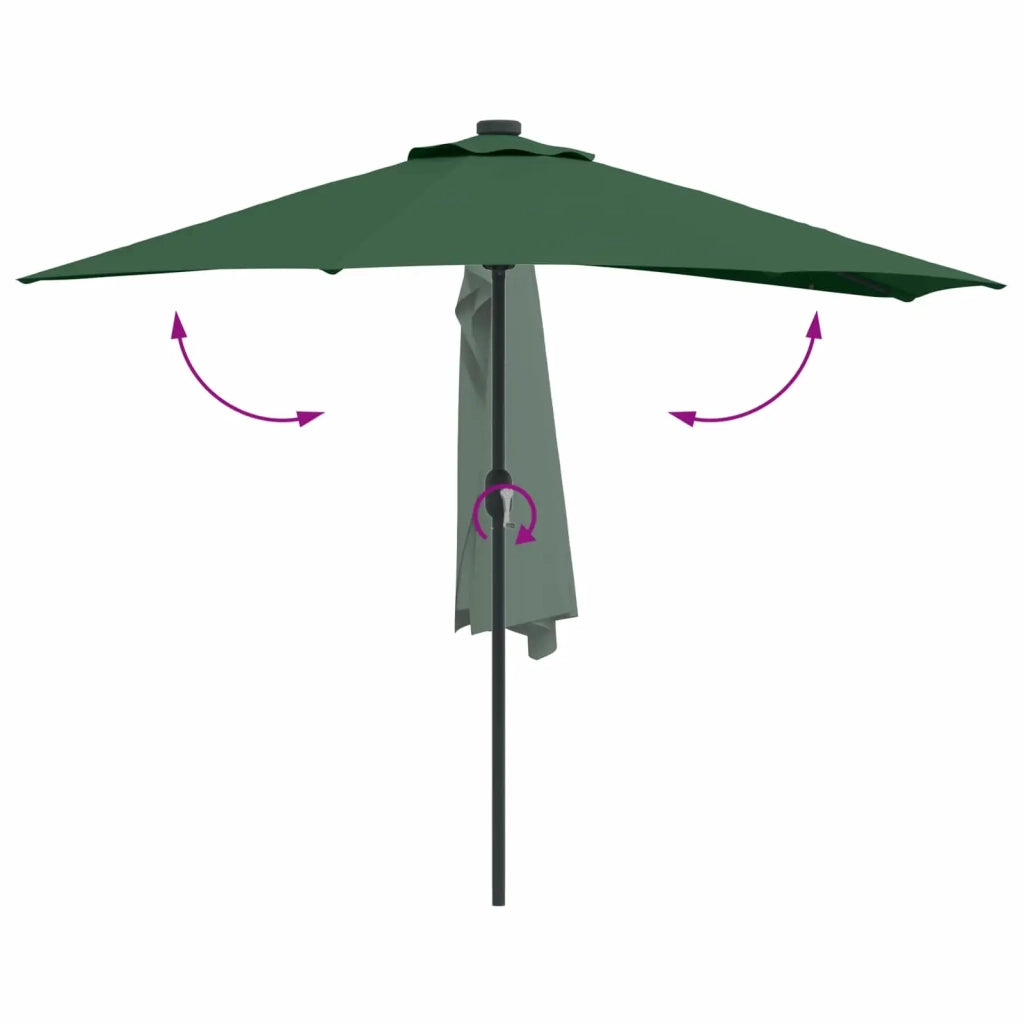 Ombrello | Parasol da giardino Verde 294 x 150 x 224 cm