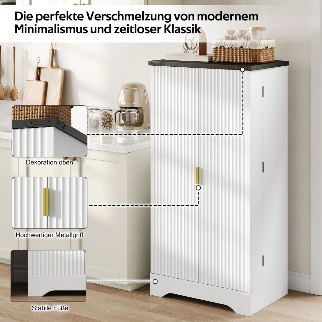 ARMADIO ALTO con luce LED sensoriale 120 x 60,5 x 40 cm Bianco MDF