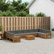 Set divani con cuscino 11 pcs Legno di Acacia Massello 3383930