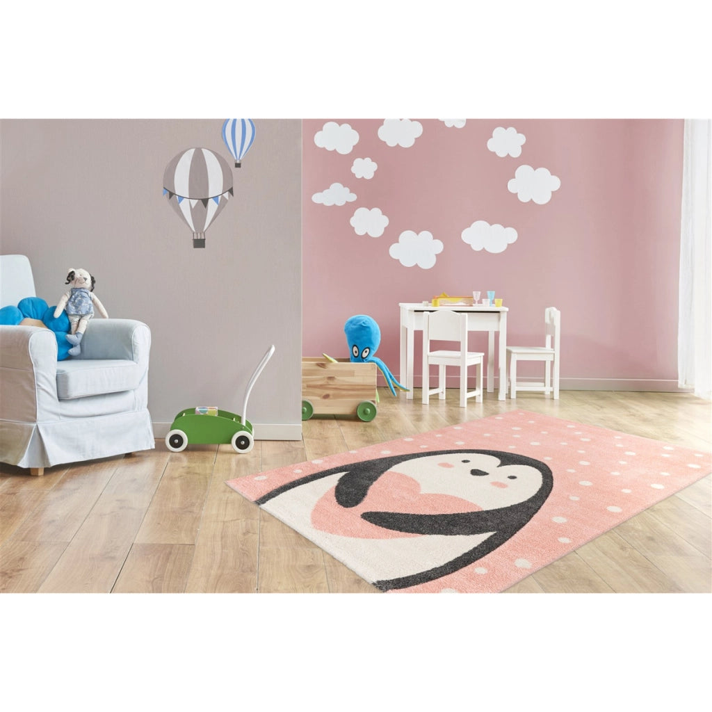 Tappeto per bambini Amigo Pinguino Rosa 120x170 cm