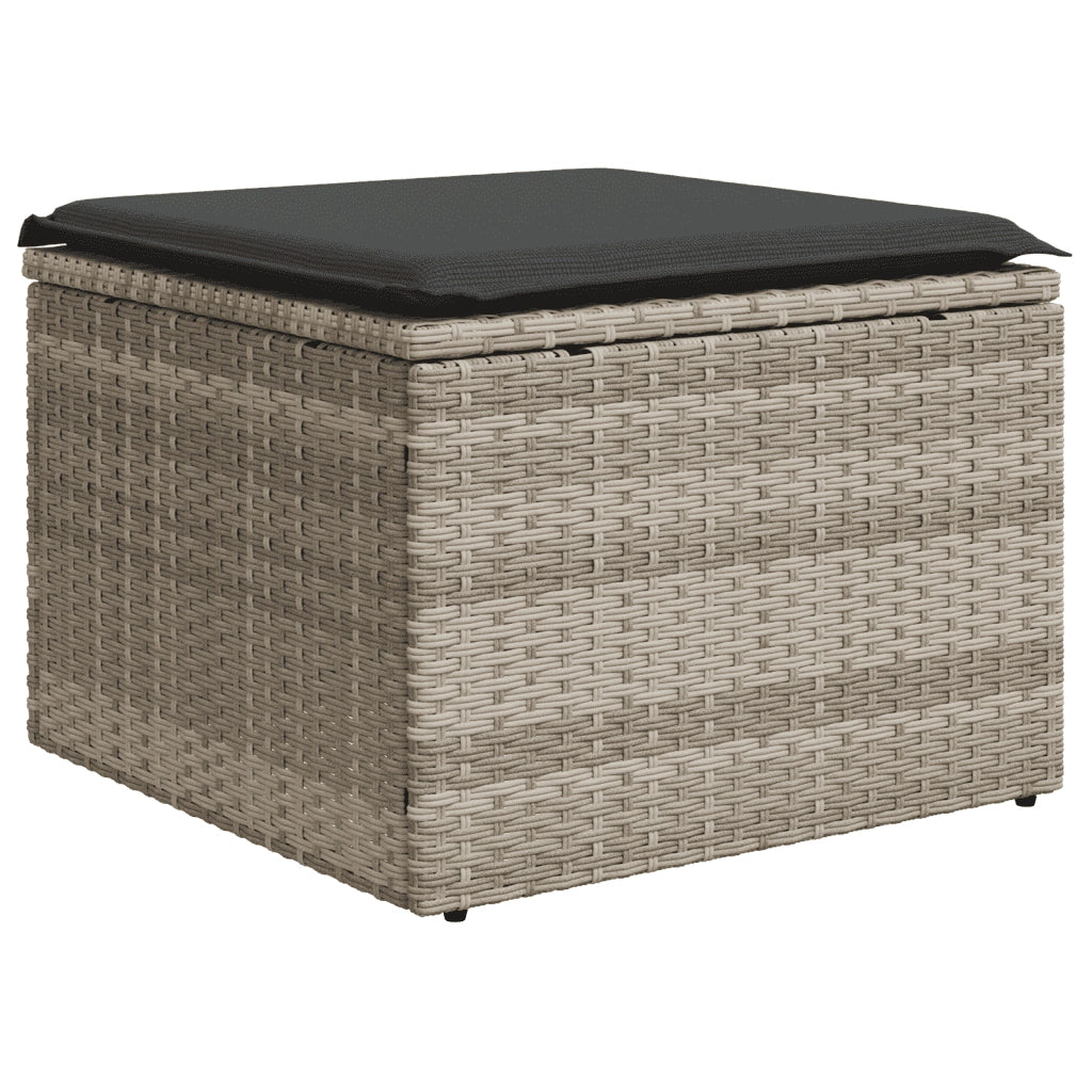 Set Divani da Giardino 11 pz con Cuscini in Polyrattan Grigio 3218302