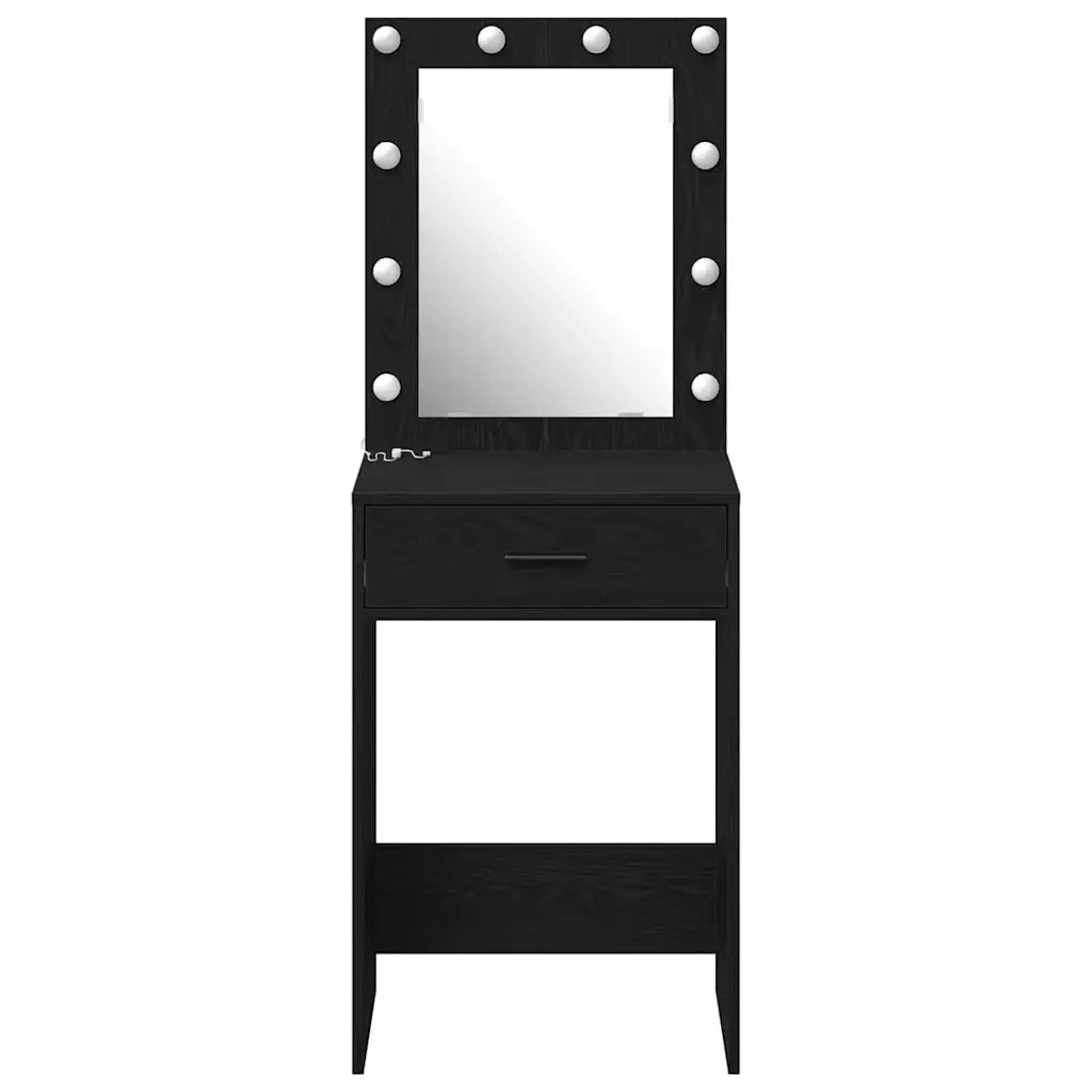 Tavolo da Trucco Rovere Nero 50 x 41 x 135 cm Legno multistrato 865038
