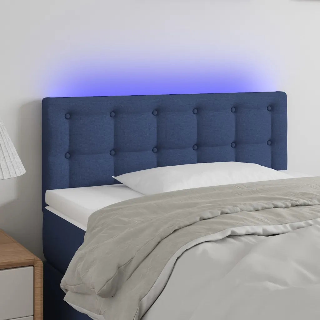 Testiera | Testata a LED Blu 80x5x78/88 cm in Tessuto