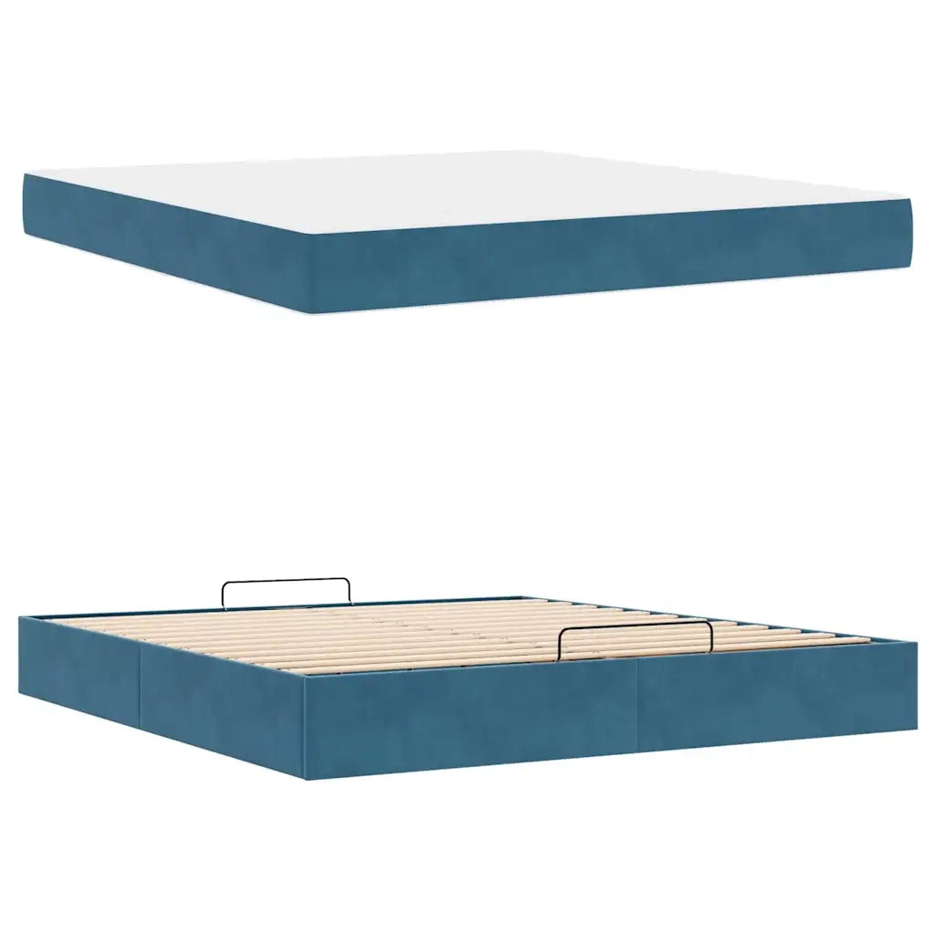 vidaXL Struttura del letto Blu 180 x 200 cm Velluto