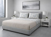 Completo Lenzuola Letto 100% Cotone Made In Italy Disegno Sambuco - Piazza e Mezza - Lavanda