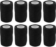 Set di Adesivi Autoadesivi da 8 Rolli - 7,5 cm x 4,5 m - Adesivo Autoadesivo - Banda Elastica - Adesivo Stabile - Nero - Adesivo Autoadesivo