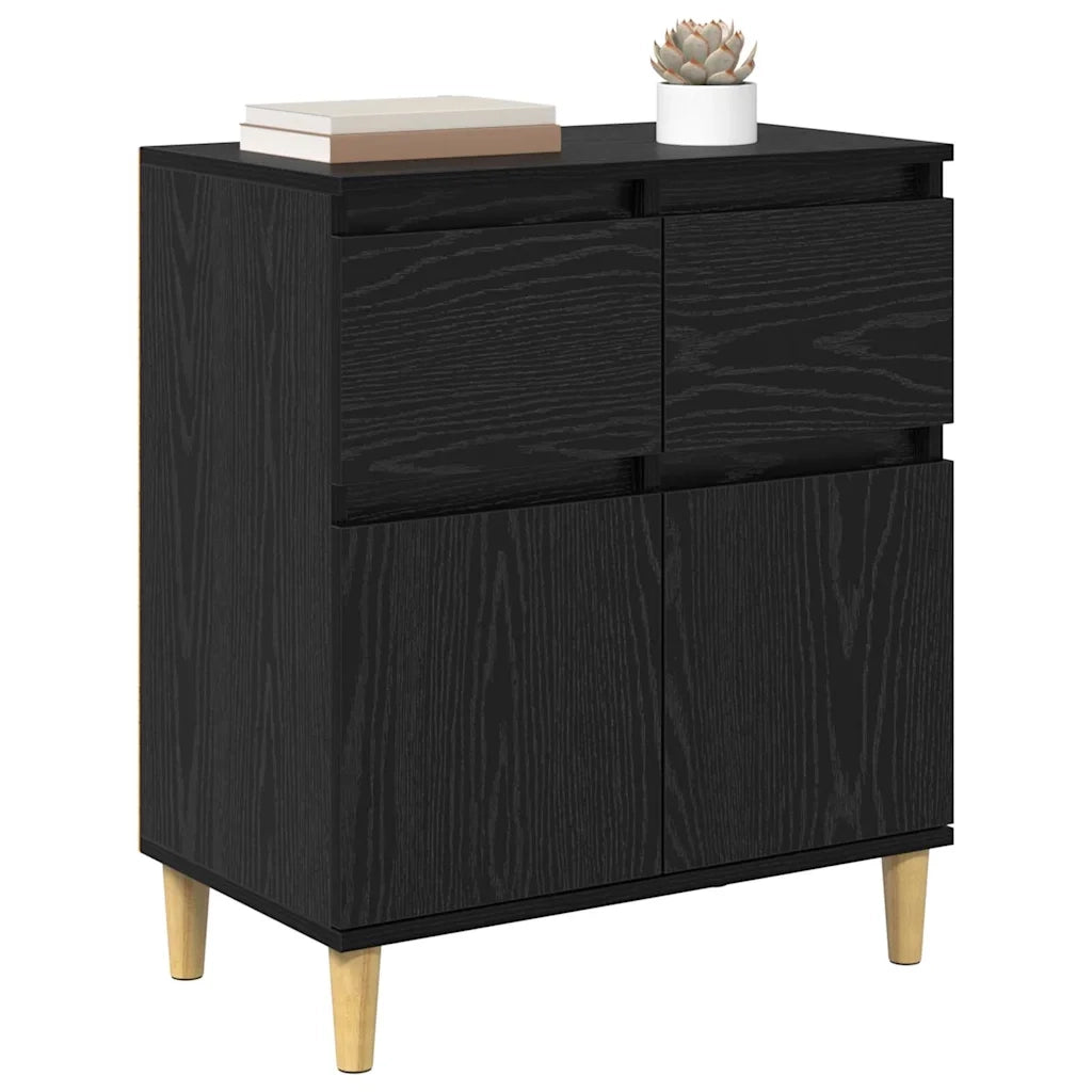 Credenza-Buffet-Armadio da cucina Rovere Nero 60 x 35 x 70 cm Legno multistrato 725470