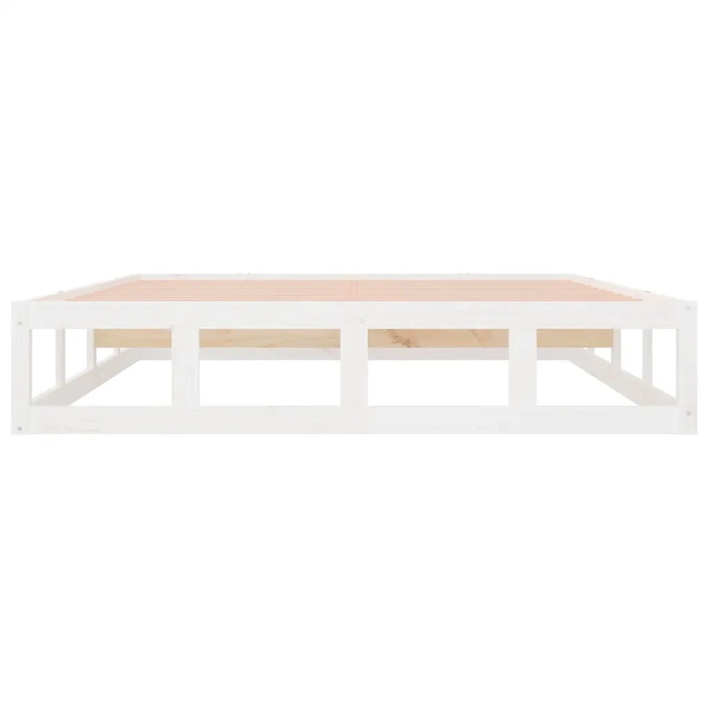 Giroletto-Struttura Letto Bianco 135x190 cm Double in legno Massello 284657