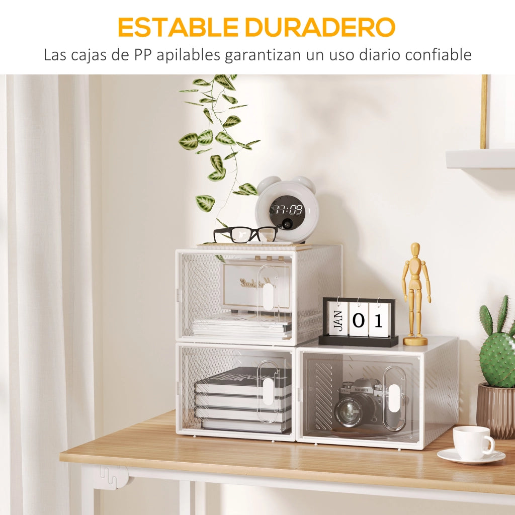 Armadio modulare per scarpe con 8 cubi e ante magnetiche ¨C zephmum ¨C 28x36x21 cm trasparente