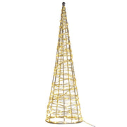 Decorazione da Esterno e Interno con Luci a LED Albero di Natale 57 cm in Metallo Argento