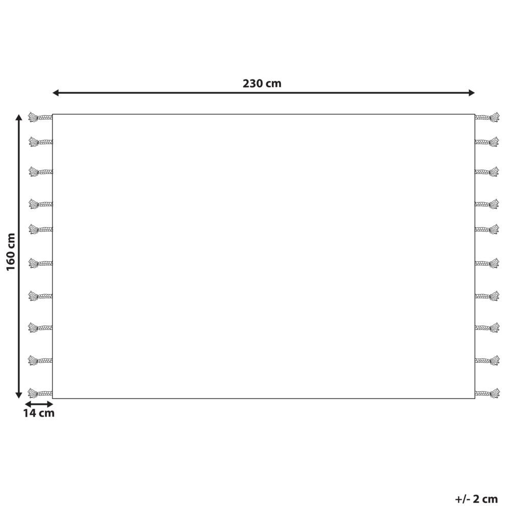 Tappeto nero e bianco sporco cotone 160 x 230 cm motivo geometrico nappe moderno orientale