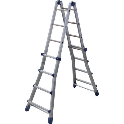 SCALA TELESCOPICA BRIKO BLU FACAL  ALLUMINIO H.CM 120/400 PIOLI 4+4