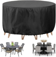 Copertoni impermeabili per mobili da giardino - Tela Oxford pesante, 125 x 100 cm, Set di piatti rotondi per terrazzo, Resistente al vento e alle radiazioni UV