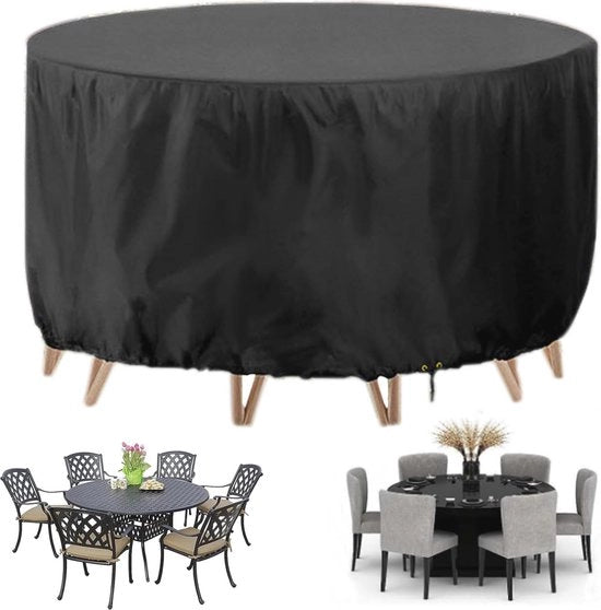 Copertoni impermeabili per mobili da giardino - Tela Oxford pesante, 125 x 100 cm, Set di piatti rotondi per terrazzo, Resistente al vento e alle radiazioni UV