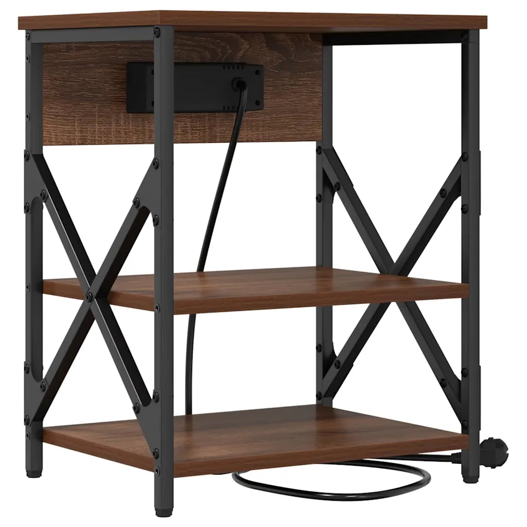 Armadio da Notte con lo scaffale Rovere Marrone 41 x 31 x 51 cm 859523