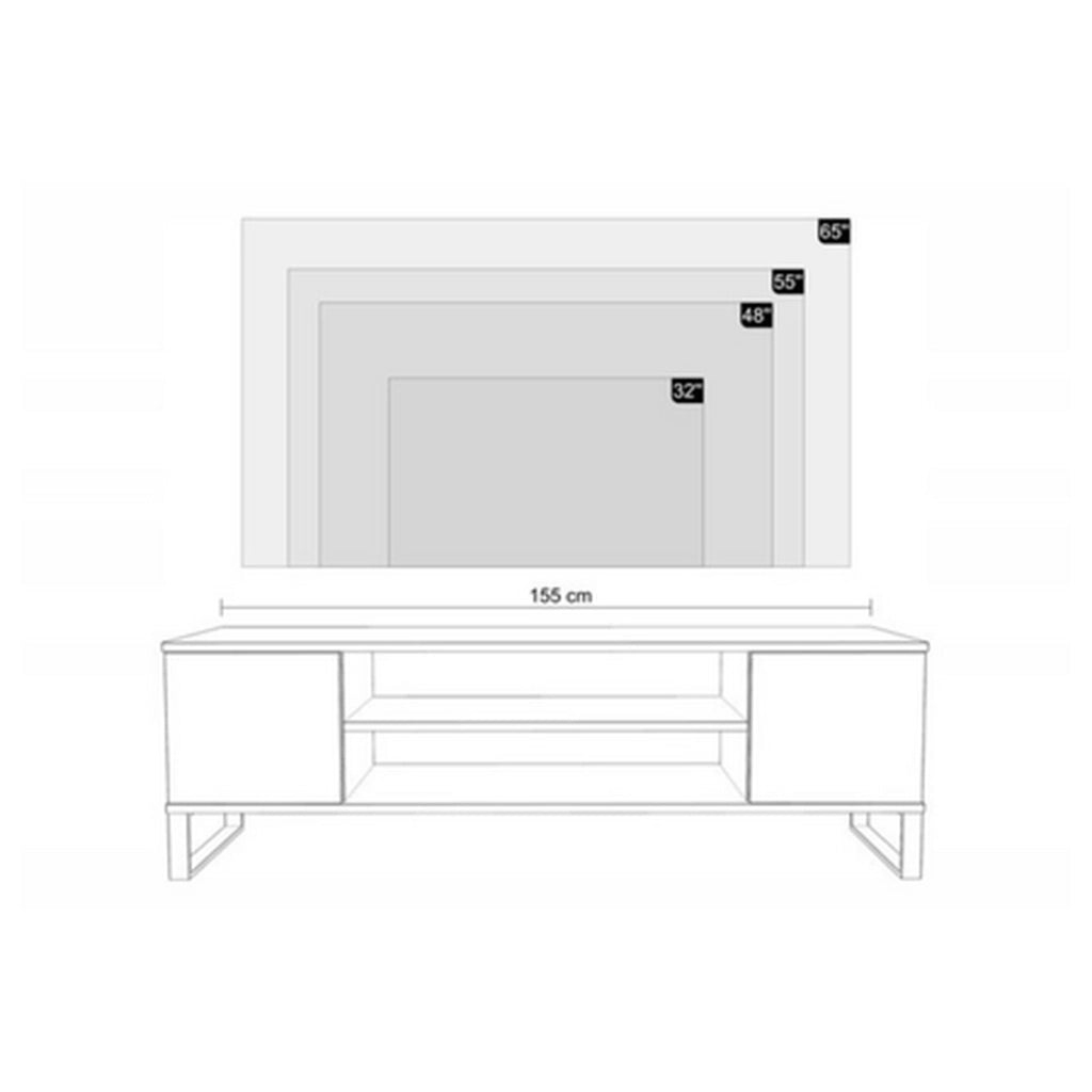 Mobile porta TV Focus in rovere artisan con gambe in metallo