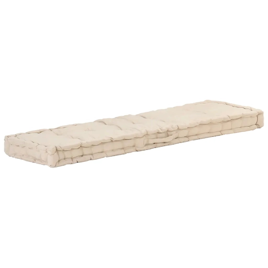 Cuscino per pallet | Cuscini per sedie e Pavimento in Cotone 120x40x7 cm Beige