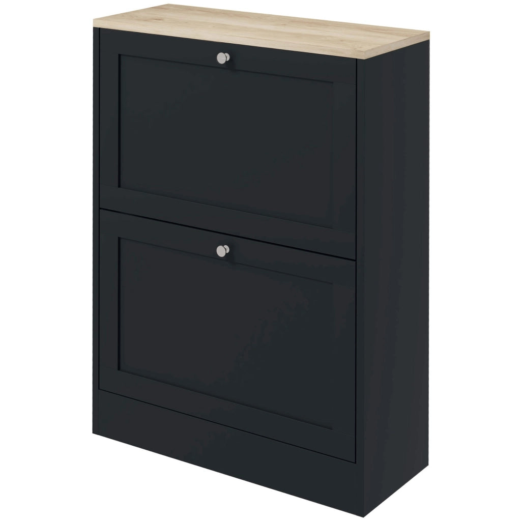 Scarpiera con 2 Cassetti e Ripiani Regolabili ¨C Xylo ¨C 60x23.5x80 cm, Nero