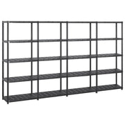 Libreria/scaffale portaoggetti a 5 ripiani 170 cm plastica nera 02_0000651