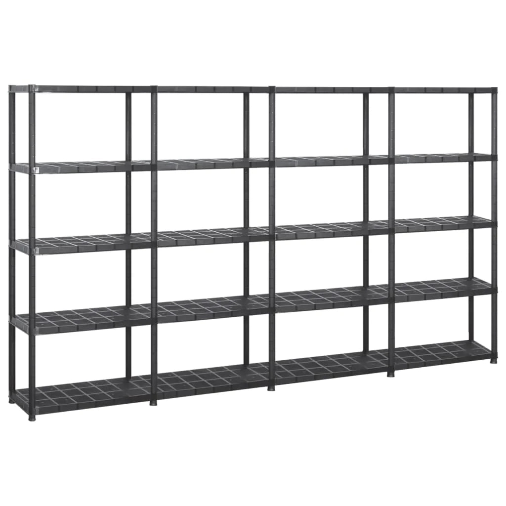 Libreria/scaffale portaoggetti a 5 ripiani 170 cm plastica nera 02_0000651