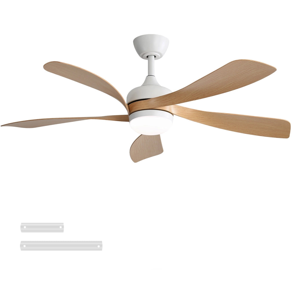 Ventilatore da soffitto 42" con LED dimmerabile; motore DC reversibile; ABS bianco