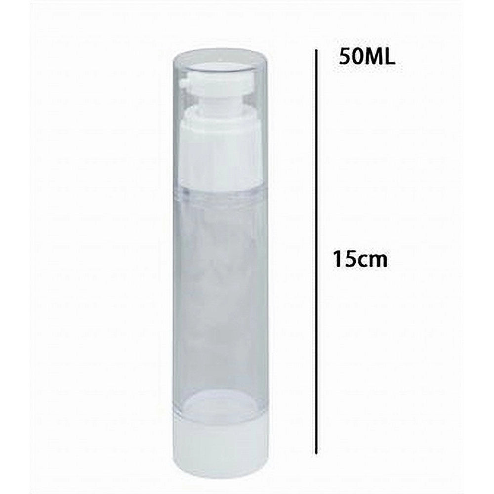 Trade Shop - Set 2pz Bottiglia Da Viaggi Vuota Flacone Con Pompa Airless Per Creme 50ml 79407 -