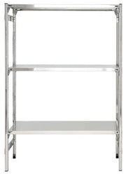 SCAFFALE IN ACCIAIO INOX PER CUCINE E RISTORANTI con piani lisci e scanalati cm. 120x60x150h