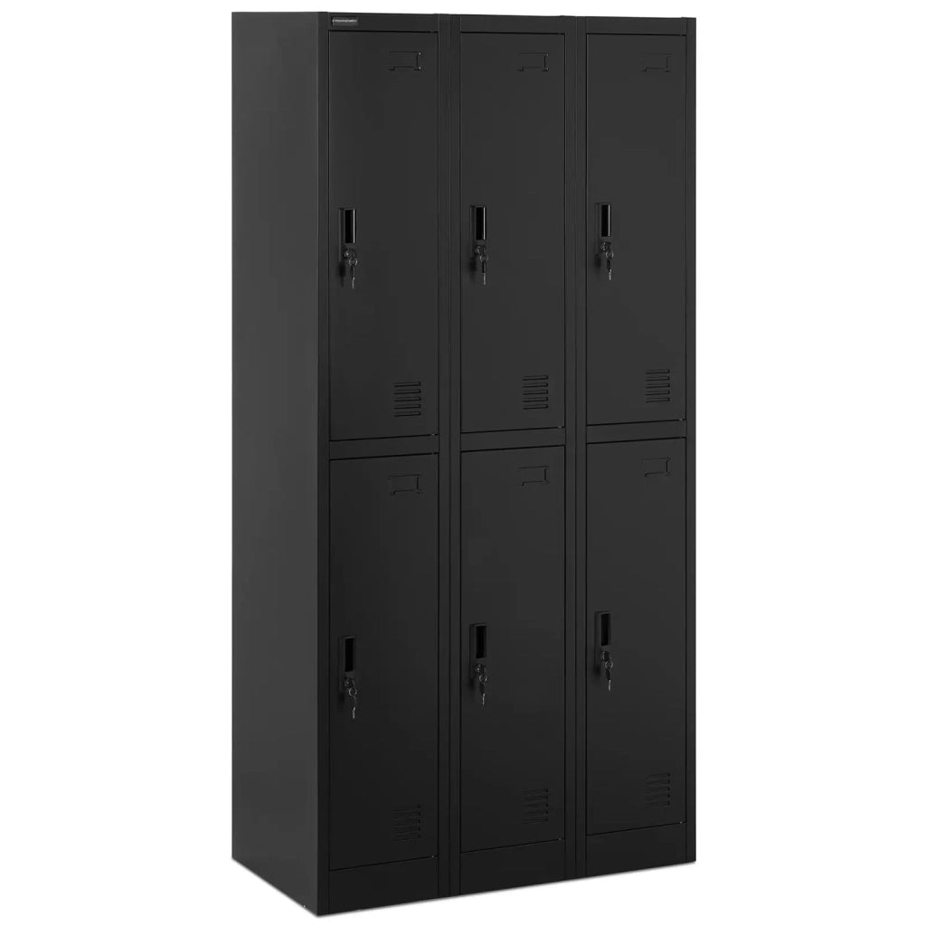 Armadietto metallico chiudibile a chiave con 6 ripiani portata 200 kg acciaio nero antracite 14_0008548