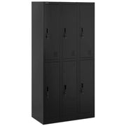 Armadietto metallico chiudibile a chiave con 6 ripiani portata 200 kg acciaio nero antracite 14_0008548