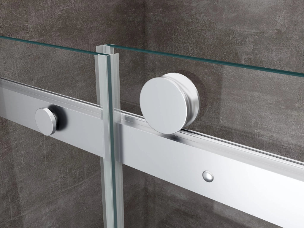 Box doccia 8 MM a 2 lati parete fissa laterale + porta scorrevole reversibile altezza 190 cm 80x100