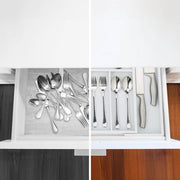 Cassa per coltelli in bambù espandibile 5-7 contenitori - Cassetto per coltelli variabile bianco - 48x46 cm cassa per coltelli 47 profondo