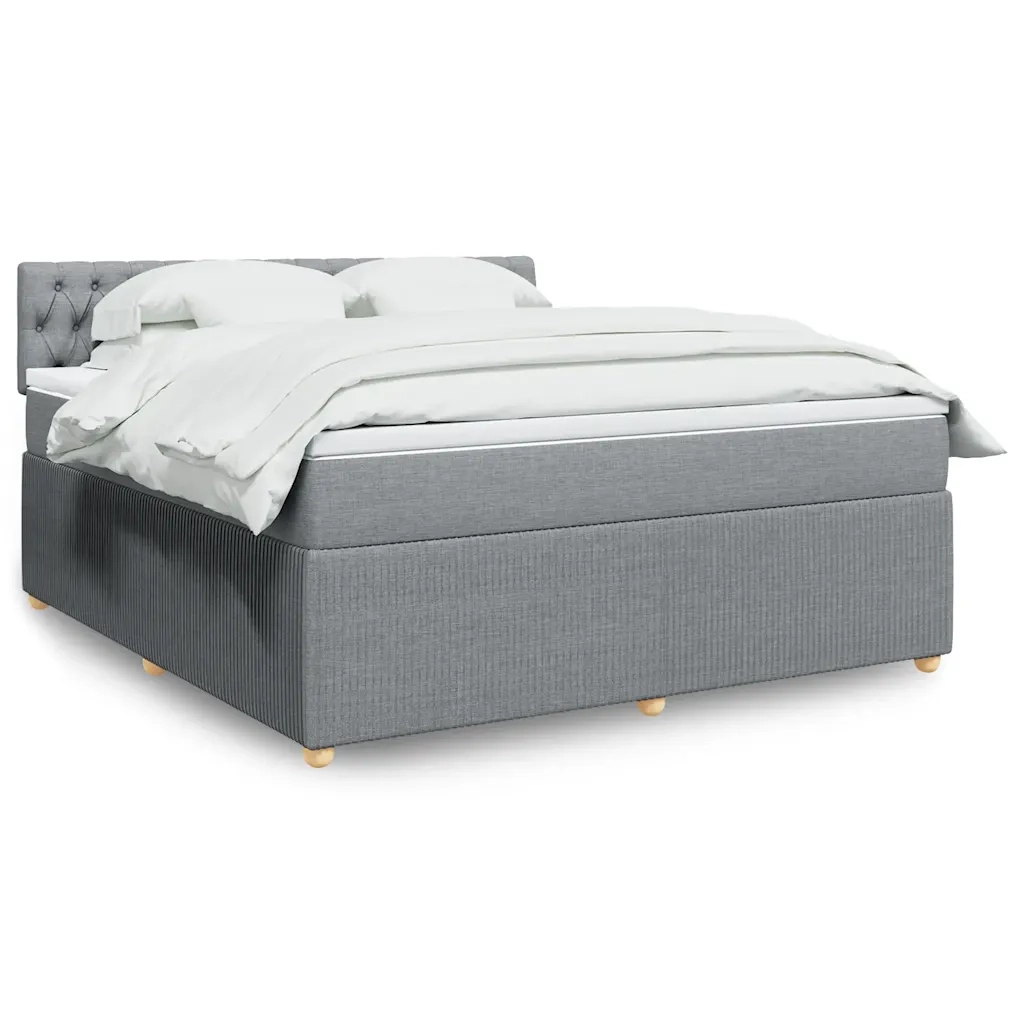 Giroletto a Molle con Materasso Grigio Chiaro180x200 cm Tessuto