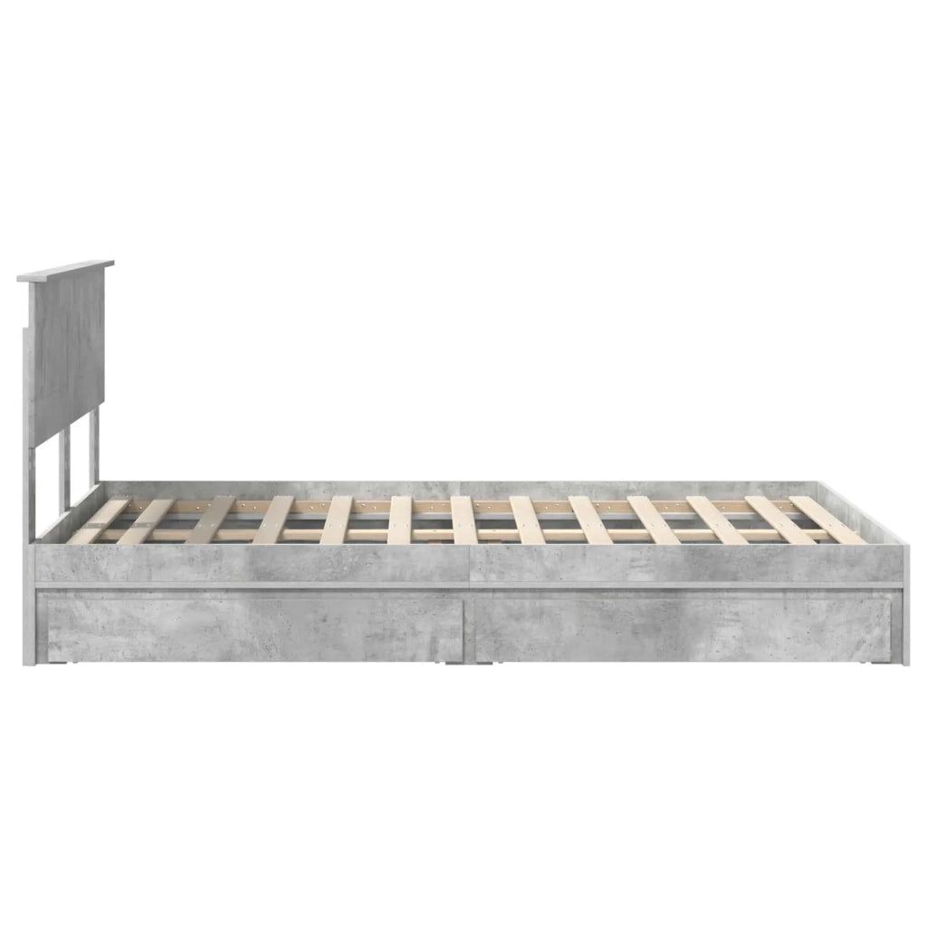 Letto con Contenitore con testiera Grigio cemento 135 x 190 cm 3408469