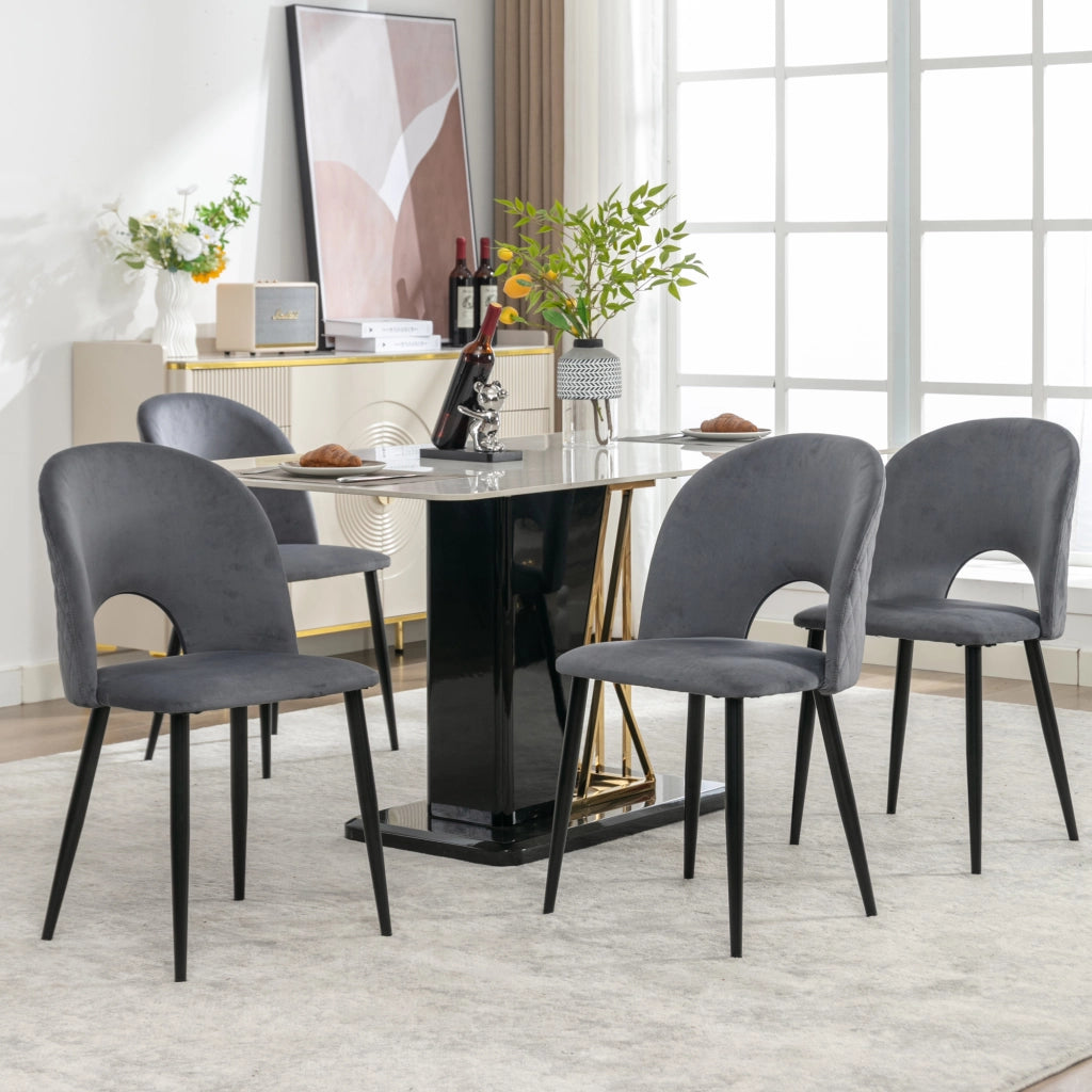 SEDIA Poltrona con schienale 47x44x84 cm velluto grigio