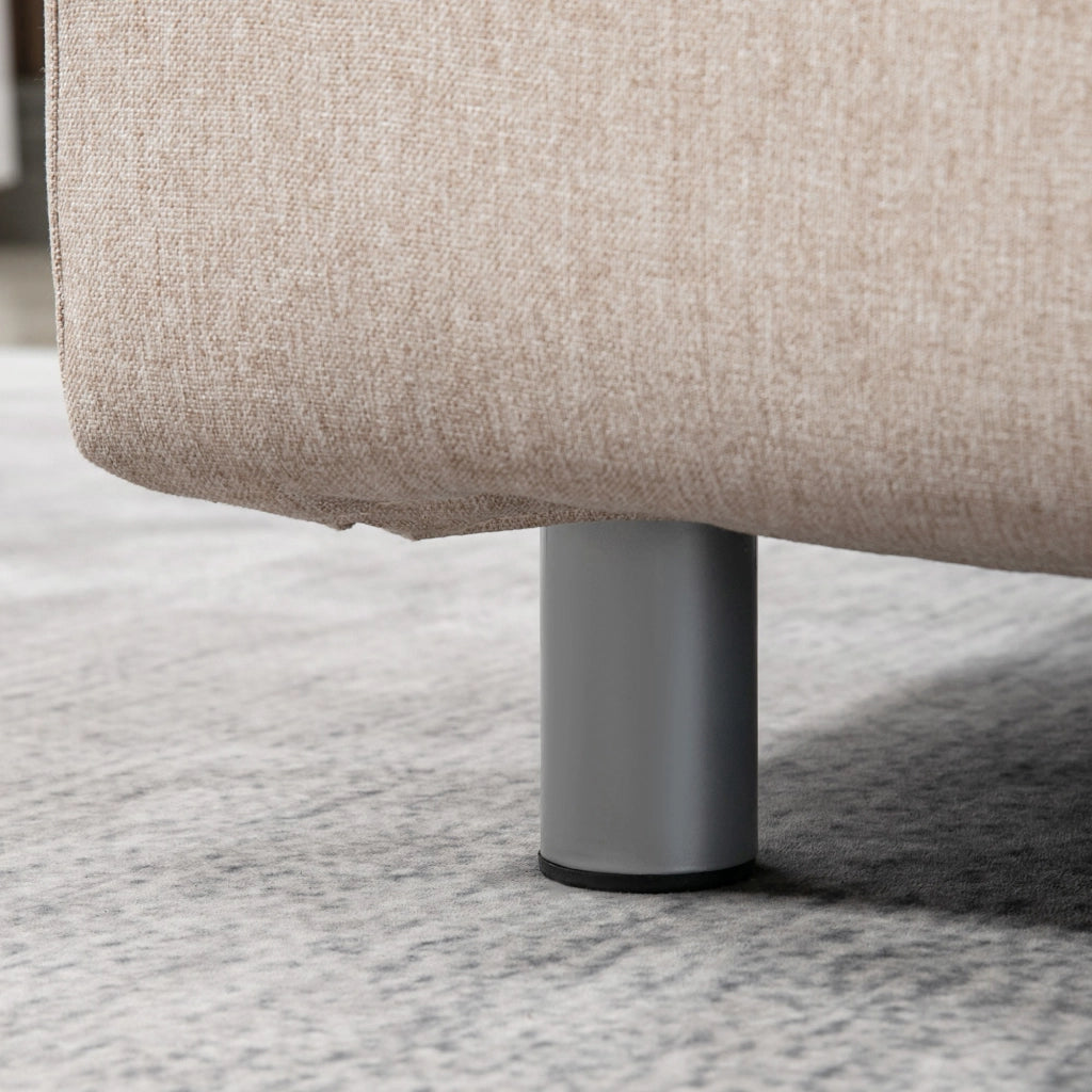 EasyComfort Divano Letto 2 Posti 3 in 1 Convertibile in Poltrona Reclinabile e 4 Cuscini, 102x82x81 cm, Beige