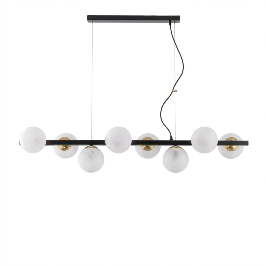 Lampadario Contemporaneo Adrian Metallo Nero Bronzo 8 Luci E14