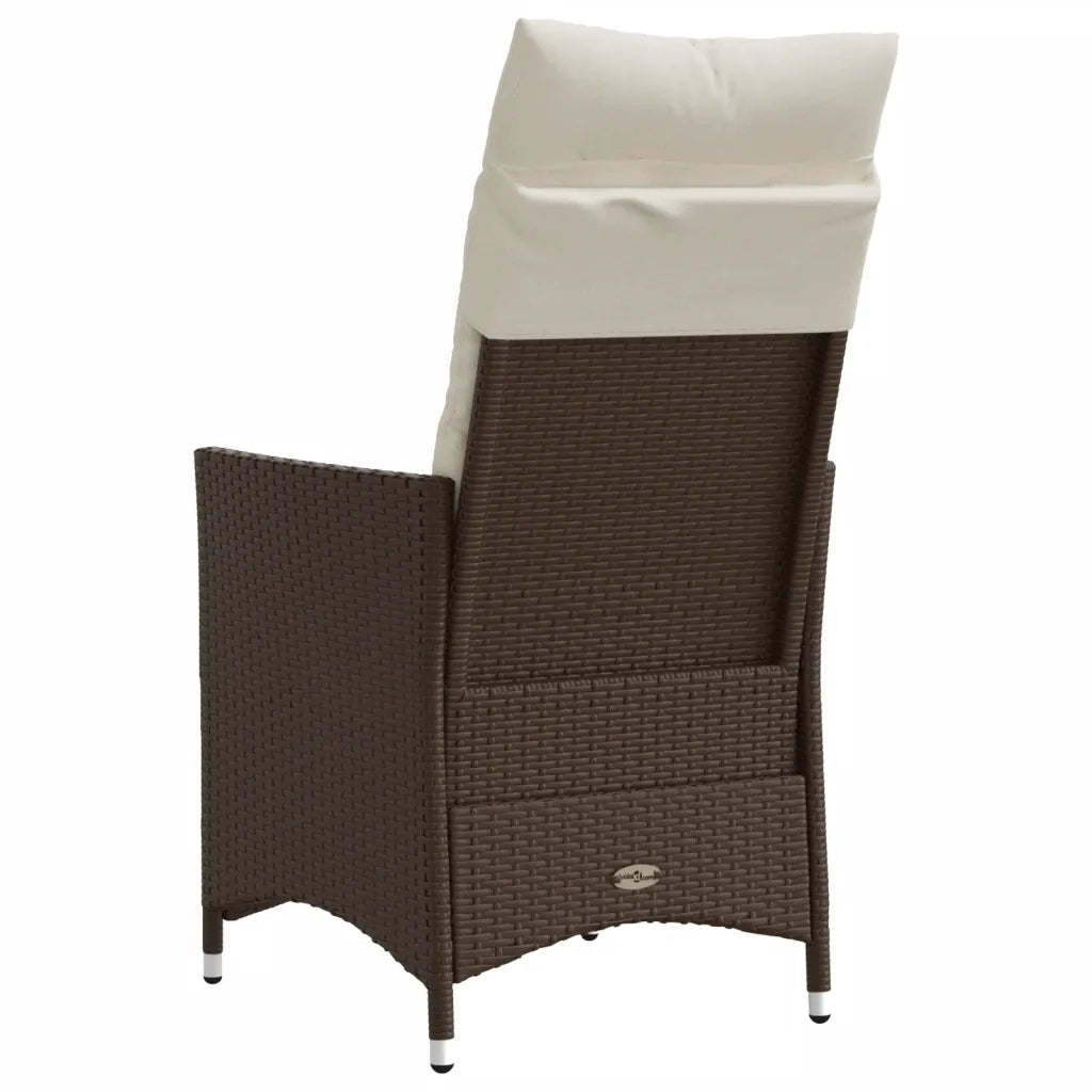 Sedie Reclinabili Giardino 2 pz | Sedie da Esterno con Cuscini Marrone Polyrattan