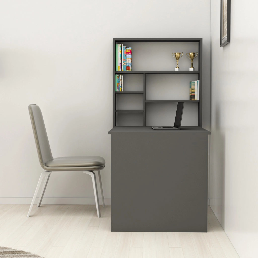 Scrivania in legno "Sedir" - 90 x 59 x 154 cm - Antracite