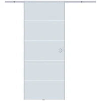 Porta Scorrevole Interna in Vetro Smerigliato e Satinato con Binario B3 in Alluminio per Bagno Cucina Studio Vetro 205x 90x 0,8cm