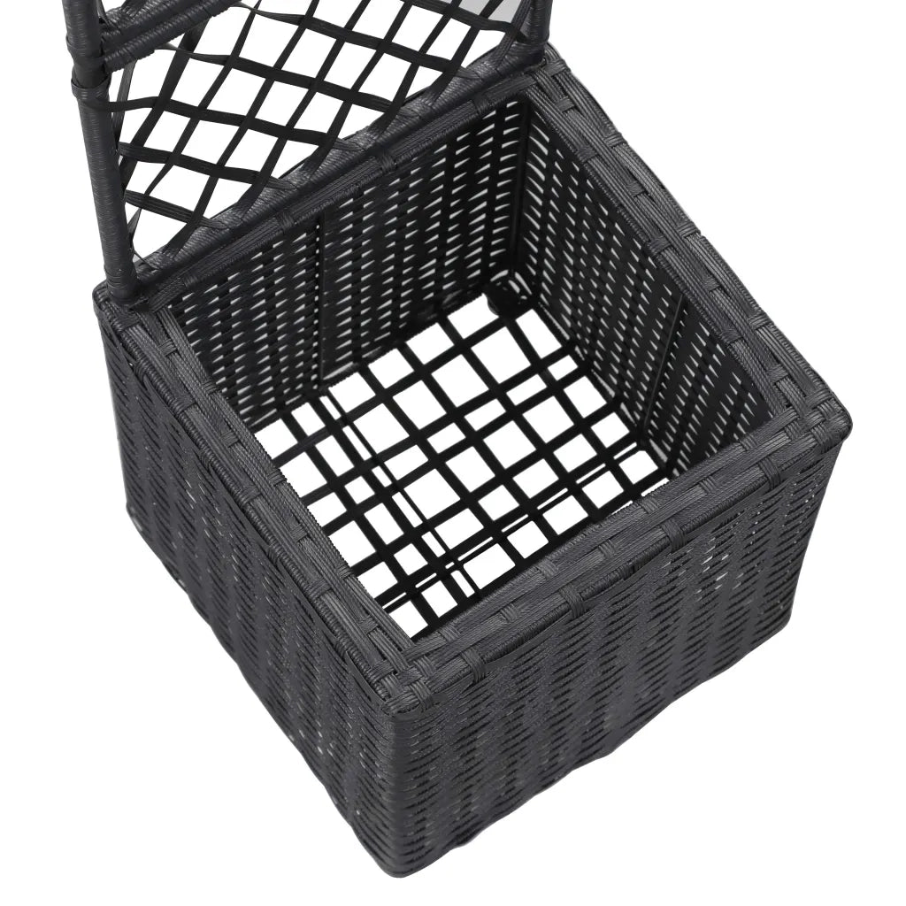 Letto Rialzato con Traliccio 1 Vaso 30x30x107cm Polyrattan Nero cod mxl 43459