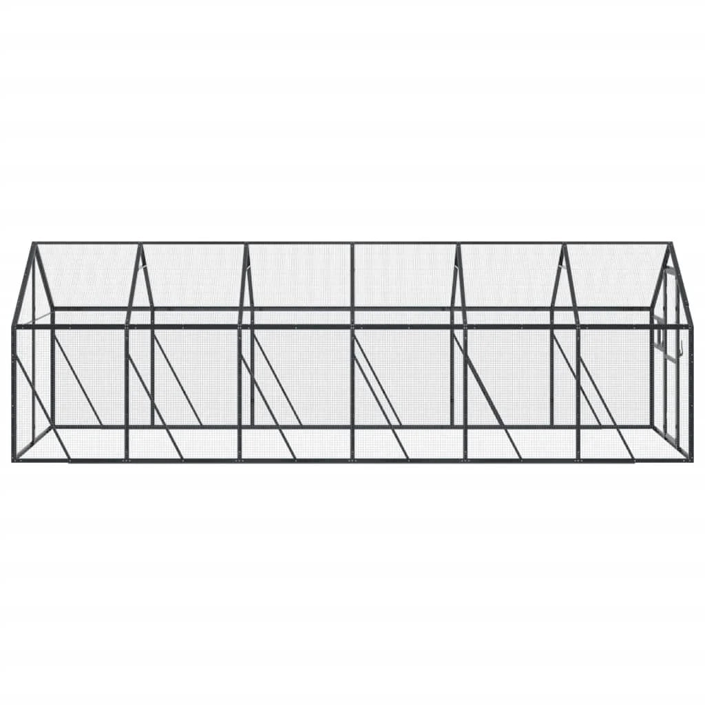 Voliera a gabbia 1,79 x 6 x 1,85 m alluminio antracite 02_0045635